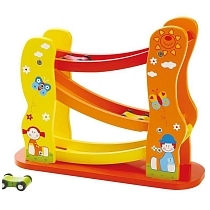 Картинка Sailing toys набор Трек-горка "Садовая Гоночная Башня", деревянная от магазина gnom.land