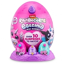 Картинка Zuru Игровой набор-сюрприз Rainbocorns Eggzania Mini Mania в яйце, фиолетовый рог от магазина gnom.land