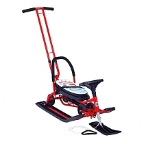 Картинка Барс Снегокат 111 Mobile Sweet Winter, с Т-образным толкателем и колесной базой, красный от магазина gnom.land