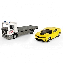 Картинка WELLY Набор машинок металлических, Грузовик Scania (1:57), Chevrolet Camaro (1:43) от магазина gnom.land
