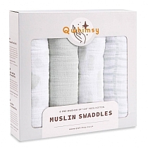 Картинка Qwhimsy Набор муслиновых пеленок "Монохромная", 4 штуки, QSB003 от магазина gnom.land