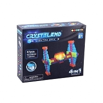 Картинка Светящийся конструктор Crystaland "Истребитель" 4 в 1, 67 деталей от магазина gnom.land