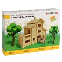 Картинка ЛЕСОВИЧОК Деревянный конструктор "Разборный домик №7", 410 деталей от магазина gnom.land