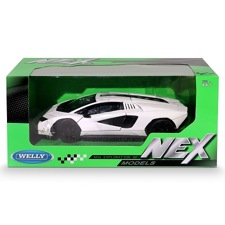 Картинка Welly Машинка металлическая 1:24 LAMBORGHINI COUNTACHLP 1800-4, белая магазин gnom.land