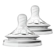 Картинка Соска Philips Avent Natural силикон, средний поток, 3 мес.+, 2 шт. от магазина gnom.land