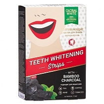 Картинка Global White Полоски для отбеливания зубов Уголь Teeth Whitening Strips 7 дней от магазина gnom.land