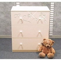 Картинка Островок уюта Комод детский Бабочки, съемный пеленальный стол, слоновая кость от магазина gnom.land