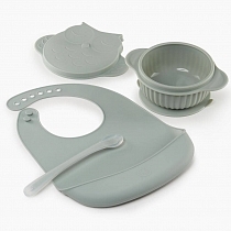 Картинка Happy Baby Набор для кормления "Tasty-Set" by Alena Akhmadullina, цвет шалфей от магазина gnom.land