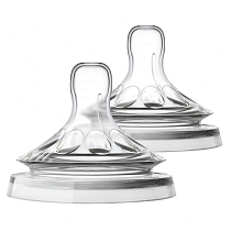 Картинка Avent Natural Соска силиконовая, переменный поток, 3 мес.+, 2 шт. от магазина gnom.land