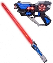 Картинка Наша Игрушка игровой электромеханический набор Бластер и выдвижной Меч от магазина gnom.land