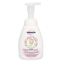 Картинка Sanosan Пенка для лица и тела для девочек, 250 мл от магазина gnom.land