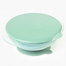 Картинка Happy Baby Тарелка на присоске с крышкой, ментоловая от магазина gnom.land