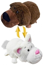 Картинка Мягкая игрушка Вывернушки 1Toy Шоколадный лабрадор-Белый кот 20 см от магазина gnom.land