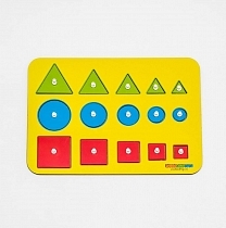 Картинка WoodlandToys Рамка-вкладыш Монтессори "Больше-меньше" от магазина gnom.land