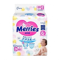 Картинка Merries Подгузники M (6-11 кг), 22 шт. от магазина gnom.land