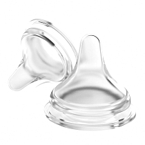 Картинка Pigeon Соска силиконовая Перистальтик Плюс с широким горлом, отверстие L 6+ мес., 2 шт. от магазина gnom.land