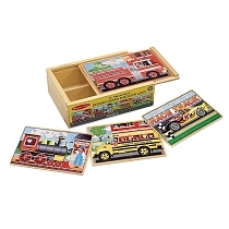 Картинка Melissa & Doug Деревянные пазлы "Транспорт" в коробке от магазина gnom.land