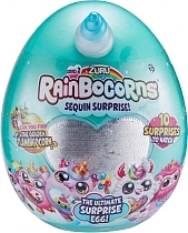 Картинка ZURU Игрушка плюш-сюрприз RainBocoRns в яйце 2B, Серебристо-голубой рог, серебристое сердце от магазина gnom.land