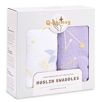 Картинка Qwhimsy Набор муслиновых пеленок "Космос", 2 штуки, QSB010 от магазина gnom.land