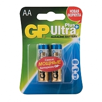 Картинка Пальчиковые алкалиновые батарейки GP "Ultra Plus", тип АA (LR6), 1,5V, 2 шт от магазина gnom.land