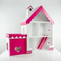 Картинка Коняша Кукольный домик-стеллаж "Фантазия" с гаражом от магазина gnom.land