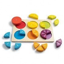 Картинка ANDREU Toys Пазл-вкладыш "Обучающая головоломка Дроби" от магазина gnom.land