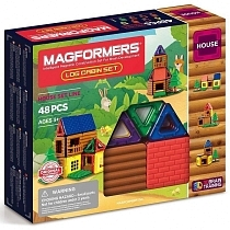 Картинка MAGFORMERS Магнитный конструктор Log Cabin, набор 705006, 48 деталей от магазина gnom.land