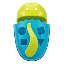 Картинка Roxy-kids Органайзер-сортер Dino с полкой для игрушек и банных принадлежностей, голубой от магазина gnom.land