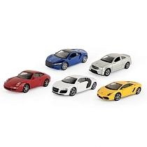 Картинка Welly Набор машинок металлических 1:60, Lamborghini Gallardo LP560-4, Porsche 911 Carrera S, Audi R8 V10, Mercedes-Benz C, 5 шт. от магазина gnom.land