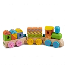 Картинка ANDREU Toys Деревянный конструктор-паровозик от магазина gnom.land