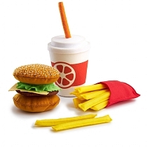 Картинка FoodBoxToys Игровой набор продуктов из фетра "Фастфуд" от магазина gnom.land
