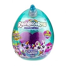 Картинка ZURU Игрушка плюш-сюрприз RainBocoRns в яйце S2 (А), Серебристо-голубой рог, сиреневое сердце от магазина gnom.land