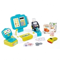 Картинка Smoby Электронная касса с весами, 27 аксессуаров от магазина gnom.land