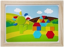 Картинка Bondibon "Магнитная мозаика - Геометрические фигуры" - деревянный набор от магазина gnom.land