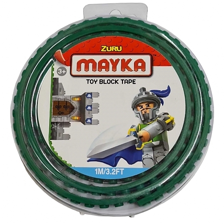 Картинка Zuru Гибкая лента-скотч для кубиков "Mayka" 1м/1,5см, темно-зеленая от магазина gnom.land