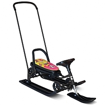 Картинка Барс Снегокат 109 Wheel Animals "Жираф", с П-образным толкателем и колесной базой от магазина gnom.land