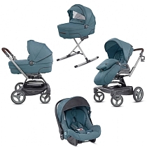 Картинка Коляска Inglesina Quad System 4 в 1 на шасси Quad Titanium Black Coffee, Ascott Green от магазина gnom.land