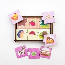 Картинка WoodLandToys Пазл-набор "Изучаем живой мир", (тройной в деревянной коробке) от магазина gnom.land