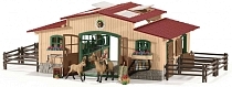 Картинка SCHLEICH "Конюшня с лошадьми и аксессуарами" - игровой набор фигурок с домом от магазина gnom.land