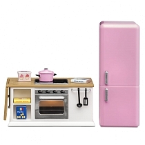 Картинка Lundby Мебель для домика Смоланд, Кухонный набор с холодильником от магазина gnom.land