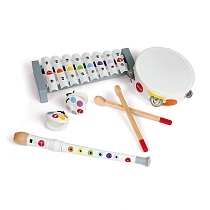 Картинка Janod Набор белых музыкальных инструментов от магазина gnom.land