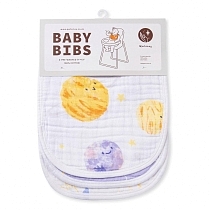 Картинка Qwhimsy Набор муслиновых нагрудников "Космос", 3 штуки, QBB004 от магазина gnom.land