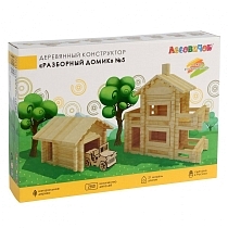 Картинка ЛЕСОВИЧОК Деревянный конструктор "Разборный домик №5", 280 деталей от магазина gnom.land