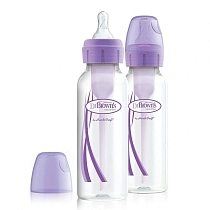 Картинка Dr.Brown's Набор из 2-х антиколиковых бутылочек с узким горлышком "Options", 250 мл, лавандовый от магазина gnom.land