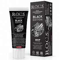 Картинка R.O.C.S. Зубная паста Black Edition "Черная отбеливающая", 74 г от магазина gnom.land