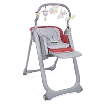 Картинка Стульчик для кормления Chicco Polly Magic Relax Scarlet, серо-красный от магазина gnom.land