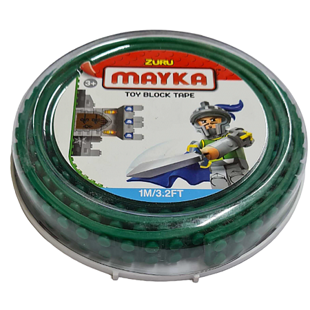 Картинка Zuru Гибкая лента-скотч для кубиков "Mayka" 1м/1,5см, темно-зеленая магазин gnom.land