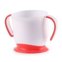 Картинка Happy Baby Кружка на присоске, белая/красная от магазина gnom.land