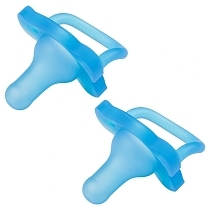 Картинка Dr.Brown's Пустышка HappyPaci цельносиликоновая, синяя, 0-6 мес., 2 шт. от магазина gnom.land