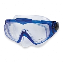 Картинка Intex Маска для плавания "Аква Про" силиконовая, от 14 лет, прозрачно-синяя от магазина gnom.land